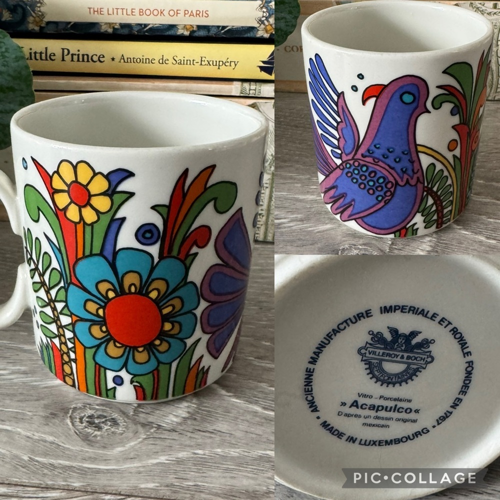 Villeroy &  Boch Luxembourg Acapulco Mug Porcelain Mexican Folk Art Floral Motif